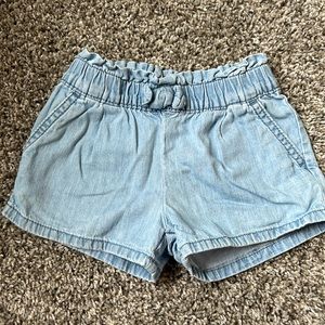 Osh Kosh toddler girl blue pull on shorts with bow detail size 2T